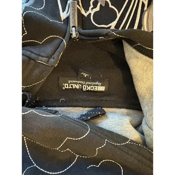 Vintage Y2K Ecko UNLTD Full Zip Hoodie Size L Embroidered Rhino Cybergoth Rare - Picture 7 of 14